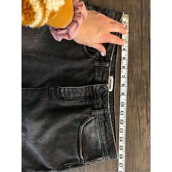 Zadig & Voltaire Black Denim Mini Skirt Size US 10 EU 40 Asymmetrical Raw Grunge - Picture 8 of 9